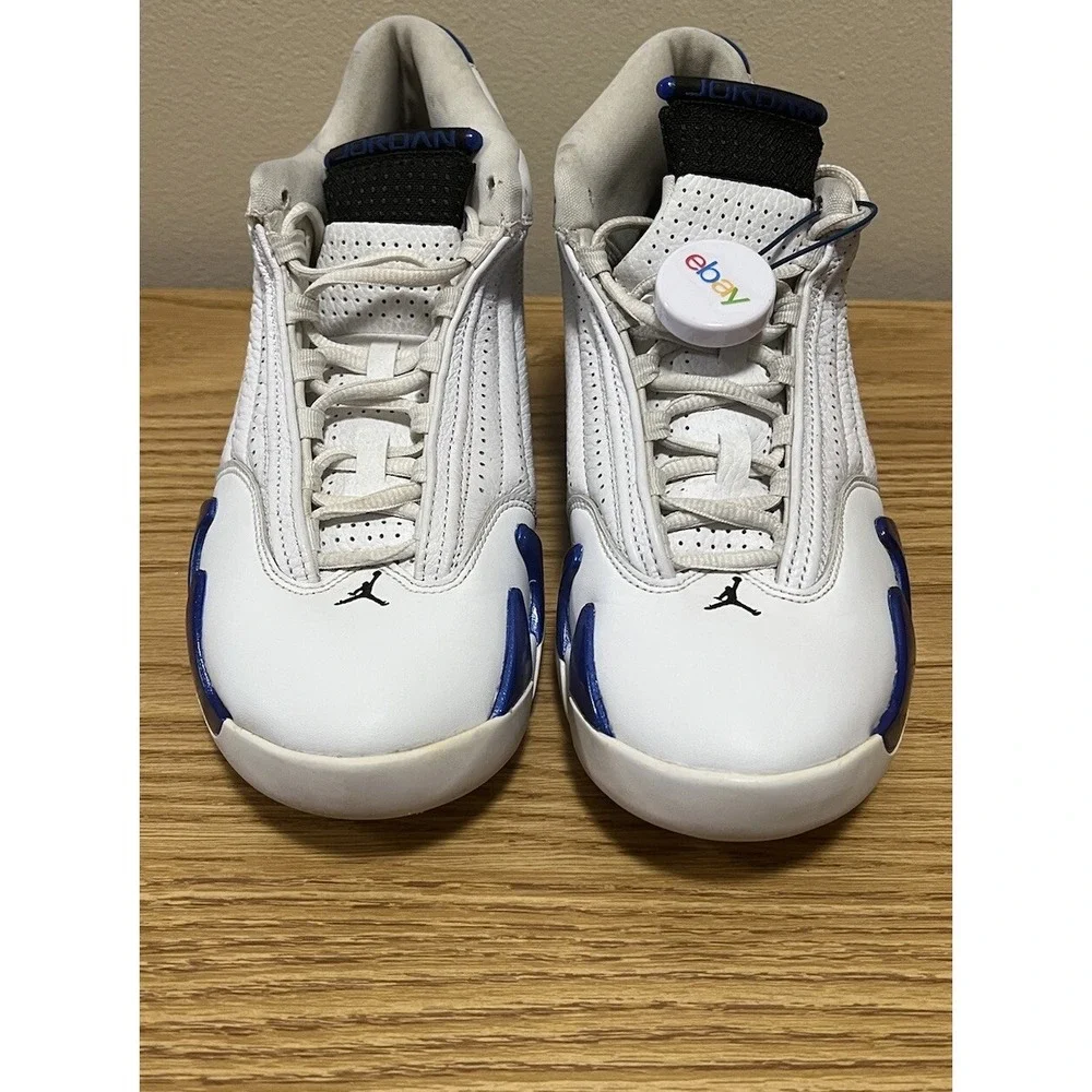 Nike Air Jordan 14 White‎ Hyper Royal Blue size 9 487471-104 OG XIV Retro Shoes